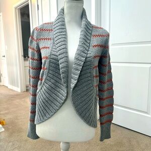 American Eagle Gorgeous Sweater Cardigan Size M Medium Gray Striped Fall Shimmer